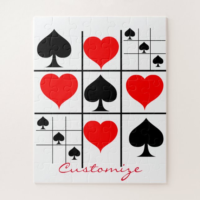 Black Spades Tic Tac Toe Thunder_Cove Jigsaw Puzzle (Vertical)