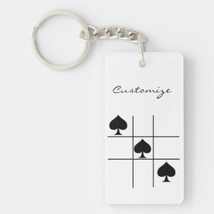 Black Spades Tic Tac Toe Thunder_Cove Keychain