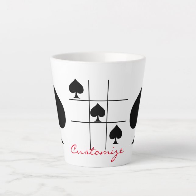 Black Spades Tic Tac Toe Thunder_Cove Latte Mug (Front)