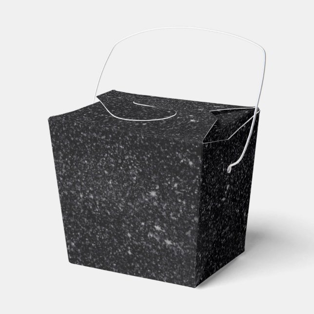 Black Sparkles Favor Box (Front Side)