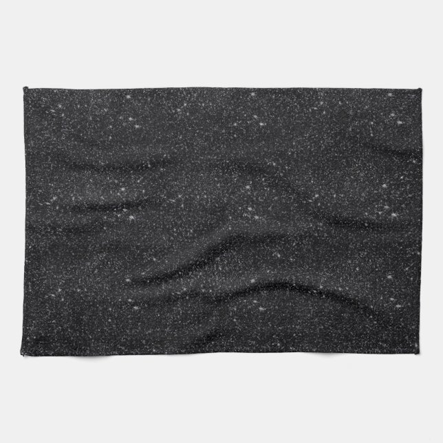 Black Sparkles Kitchen Towel (Horizontal)