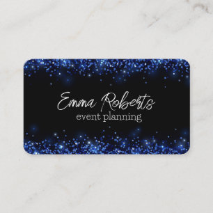 Black Sparkling Event Party Planning Business card