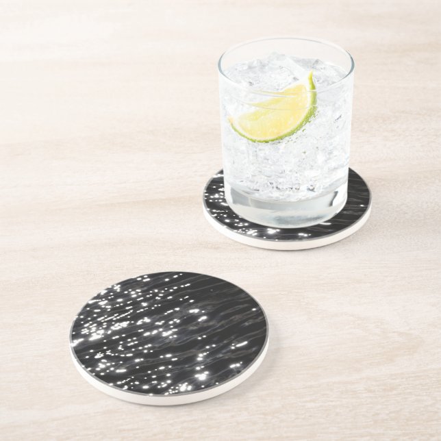 Black sparkling water coaster (Side)