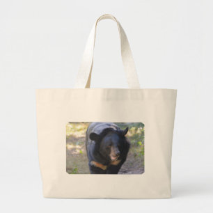 Black Spectacled Bear Large Tote Bag