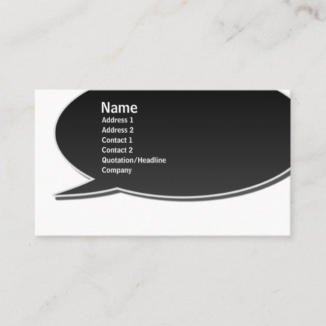 Black Speech Bubble Card (Front)