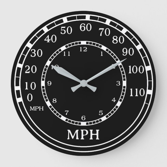 Black Speedometer Monogram Figarations Clock (Front)