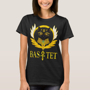 black sphynx cat goddess bastet wings ankh horus e T-Shirt