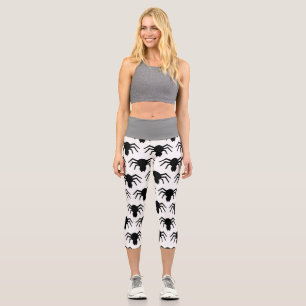 Black spider  capri leggings