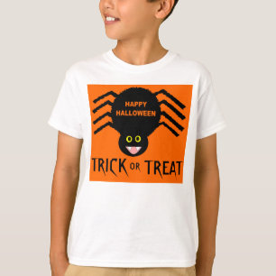 Black Spider Halloween Kids T Shirt