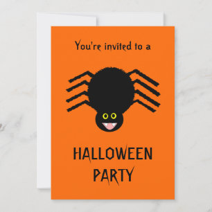 Black Spider Halloween Party Customizable Invitati Invitation