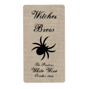 Black Spider on Burlap Wine Label