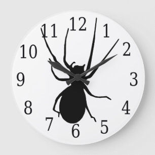 Black Spider Round Clock
