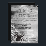 Black Spider Spiderweb Halloween Party Invitations<br><div class="desc">Costumes & Cocktails Halloween Party Invitations.</div>