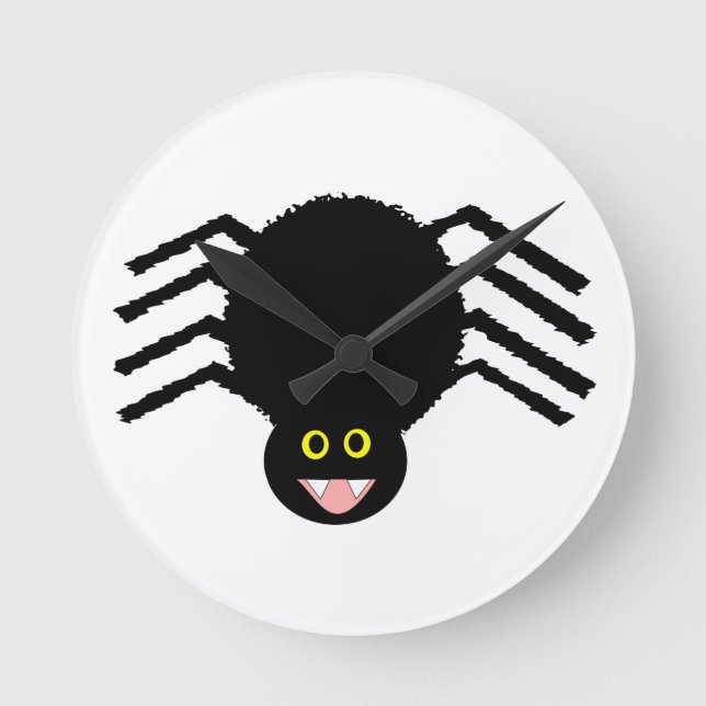 Black Spider Wall Clock (Front)
