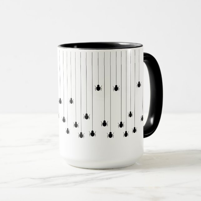 Black Spider Web Halloween Mug (Front Right)
