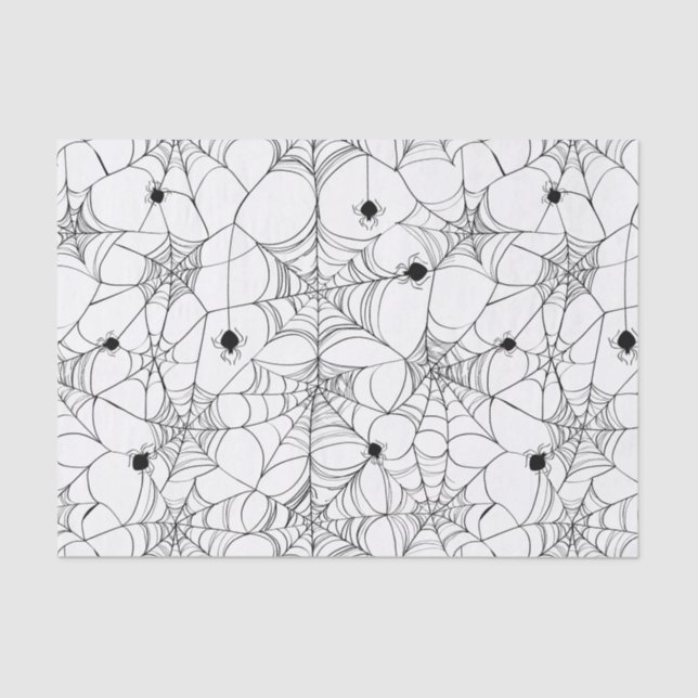 Black Spider Web Halloween Tissue Paper (Front)