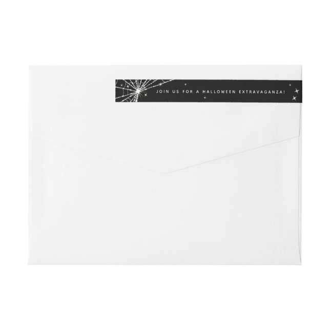 Black Spider Web Wraparound Address Label (Back)