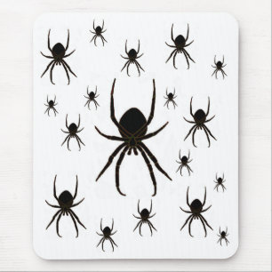 Black spiders, arachnid mouse pad