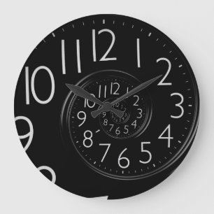 black spirals wall clock