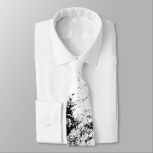 Black Splashed White Tie