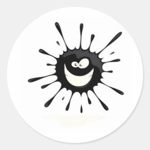Black Splat Classic Round Sticker