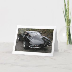 Black Split Window Classic Corvette Card