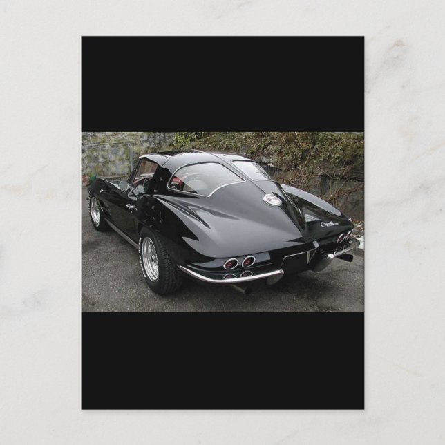 Black Split Window Classic Corvette Postcard (Front)