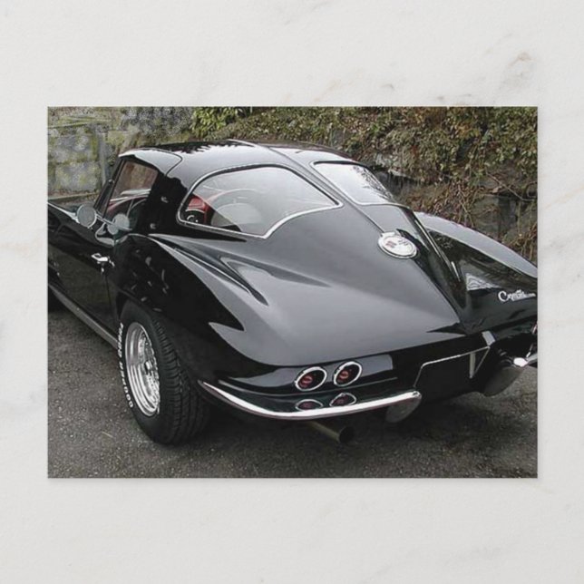 Black Split Window Classic Corvette Postcard (Front)