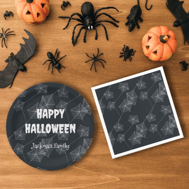 Black Spooky Halloween customizable Paper Plate (Black Spooky Halloween customizable Paper Plates
)