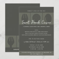 BLACK SPOON FORK COOKING CLASS INVITE TEMPLATE