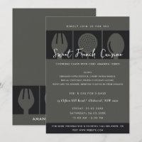 BLACK SPOON FORK COOKING CLASS INVITE TEMPLATE