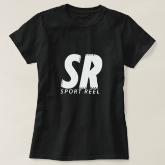 BLACK SPORTREEL WOMEN'S T-SHIRT WITH WHITE LOGO