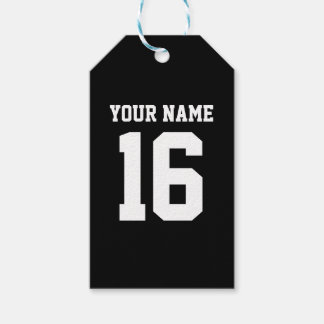 Black Sporty Team Jersey Gift Tags