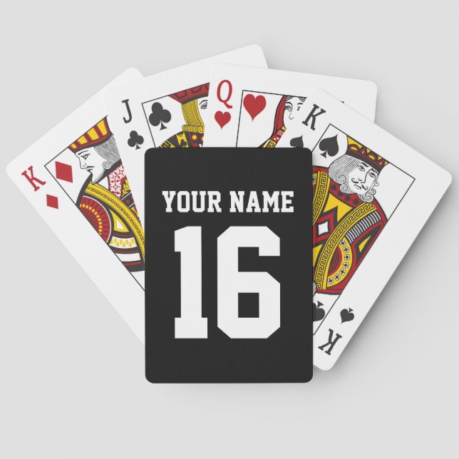 Black Sporty Team Jersey Playing Cards (Back)
