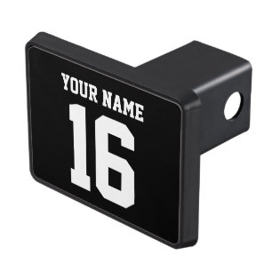 Black Sporty Team Jersey Trailer Hitch Cover