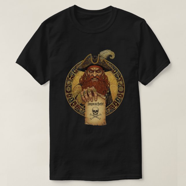 Black Spot Pirate Warning T-Shirt (Design Front)