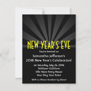 Black Spotlight Marquee New Years Party Invitation
