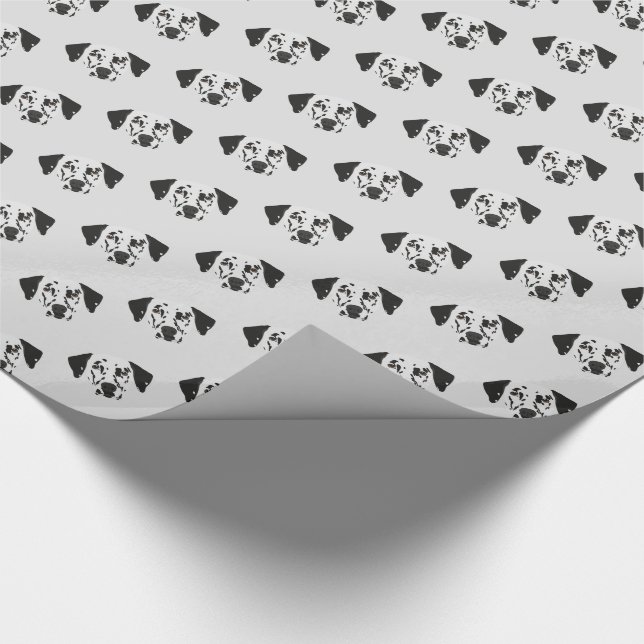 Black-Spotted Dalmatian Dog Wrapping Paper (Corner)