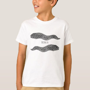 Black spotted moray eel cartoon illustration T-Shirt