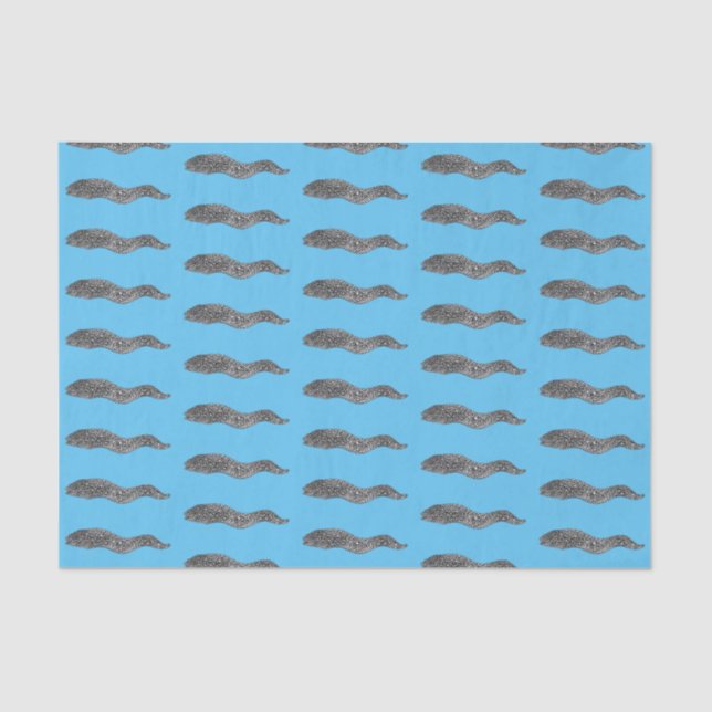 Black spotted moray eel cartoon illustration tissue paper (Front)