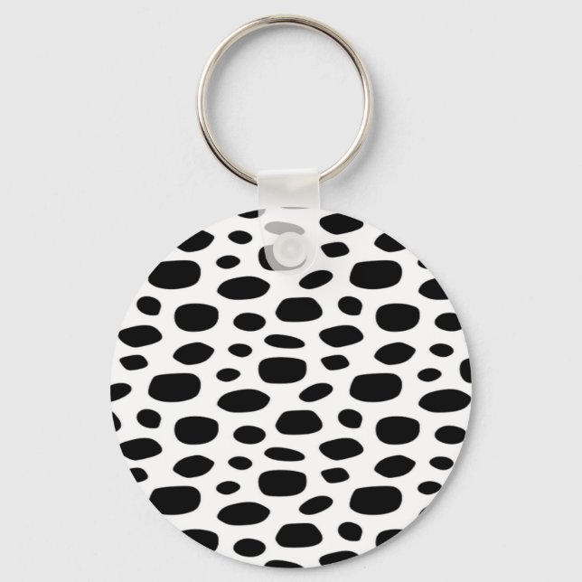 Black spotty background keychain (Front)