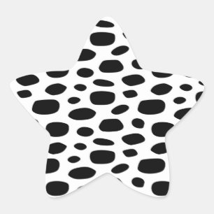 Black spotty background star sticker