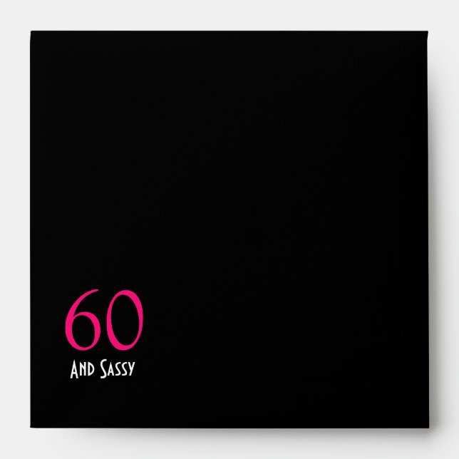 Black Square 60 and Sassy/Return Address Envelope (Front)