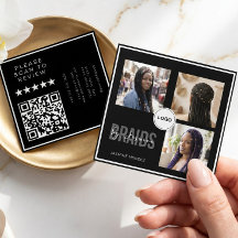 Black Square Braiding Salon 3-Photo Collage QR