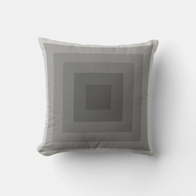 Black Square Geometric Throw Pillow (Front)
