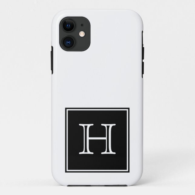 Black Square Monogram Case-Mate iPhone Case (Back)