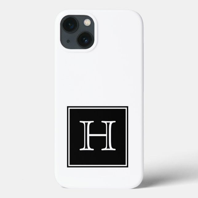 Black Square Monogram Case-Mate iPhone Case (Back)