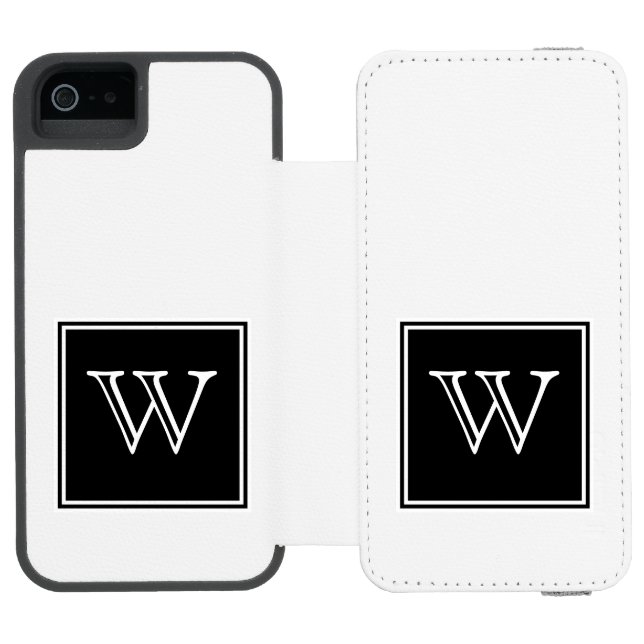 Black Square Monogram Incipio iPhone Wallet Case (Folio Open)