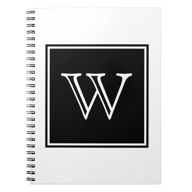 Black Square Monogram Notebook (Front)
