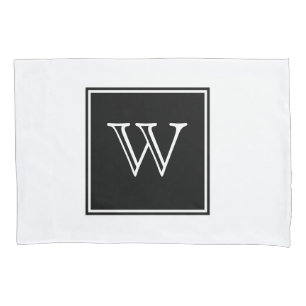 Black Square Monogram Pillowcase